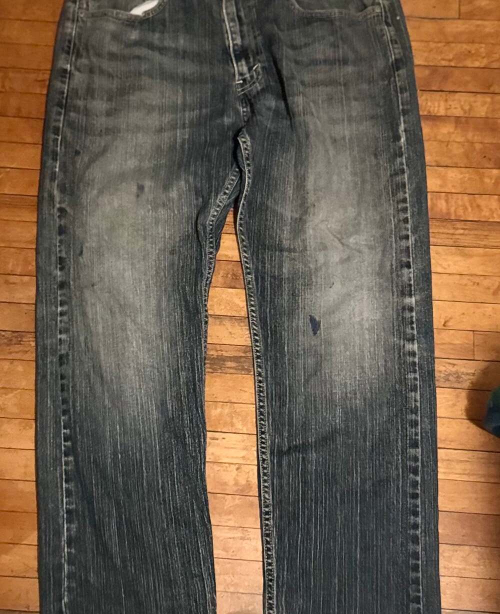 Levi Faded Black Distressed Denim Jean Pants